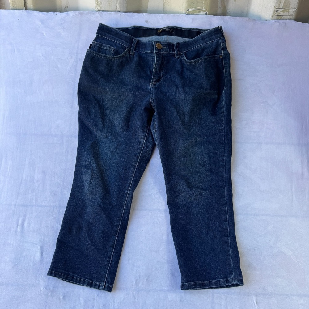 Lee Capri Jeans Women's 31 Blue Denim Regular Fit 5-Pockets Comfort Mid Rise Y2k